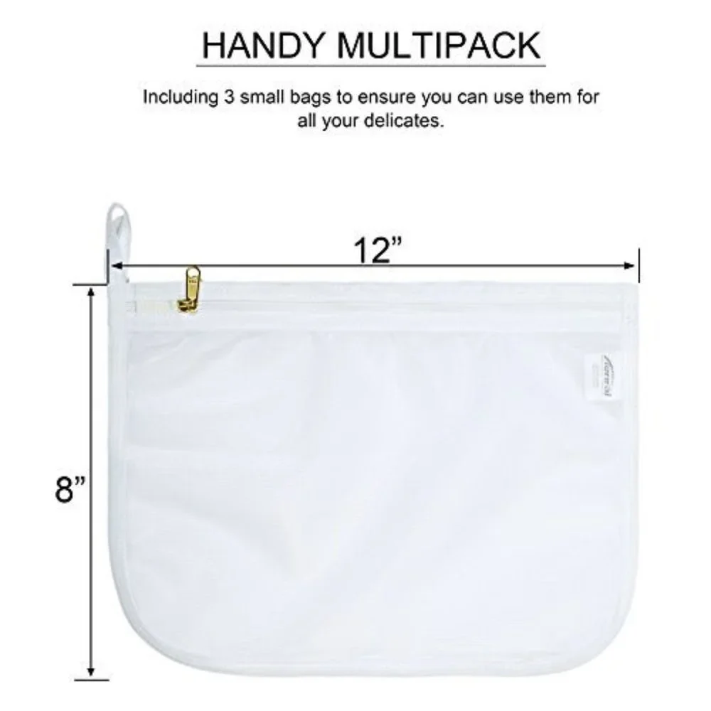 TENRAI Delicates Laundry Bags WHITE-3S-WideZIPPER